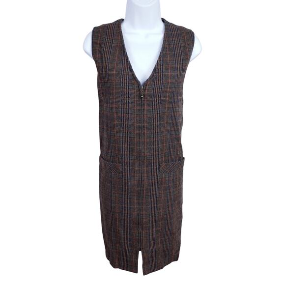 Vintage Glen Plaid Wool Blend Jumper Dress | Dark Academia Fall Layering 6P - Picture 6 of 8